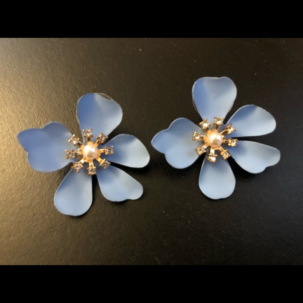 Stunning Blue Flower Earrings